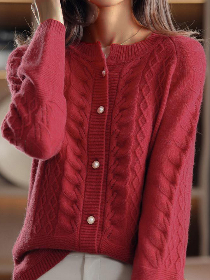 Lune London | Cardigan - Stand-up collar Jacquard cardigan