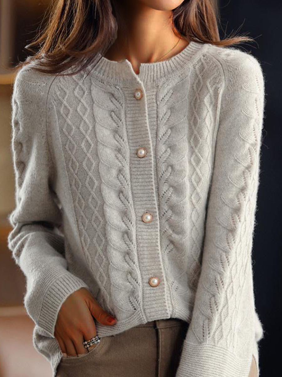 Lune London | Cardigan - Stand-up collar Jacquard cardigan