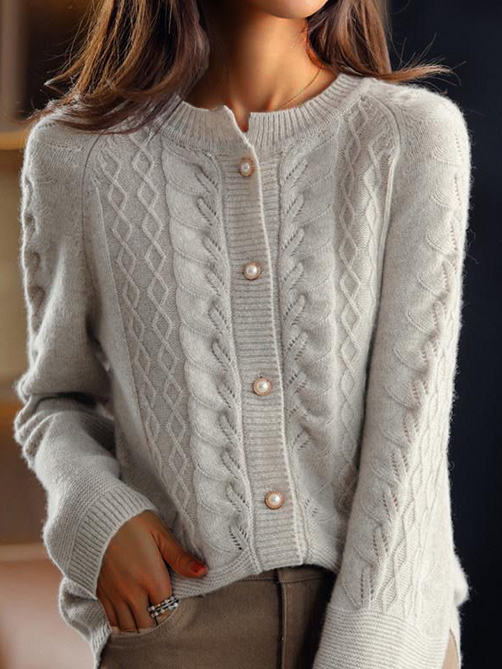 Lune London | Cardigan - Stand-up collar Jacquard cardigan