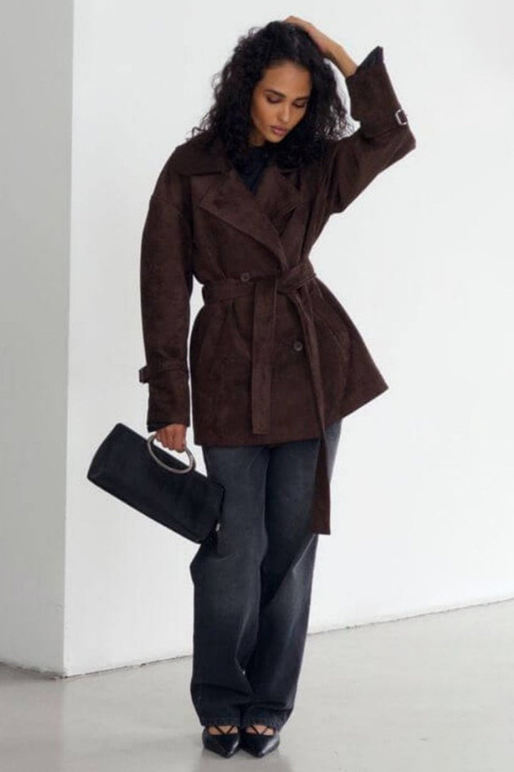 Lune London | Suede Lapel Waistband Jacket Coat