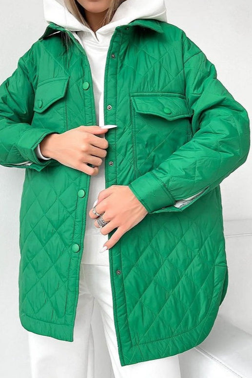 Lune London | Long cut diamond quilted puffer jacket