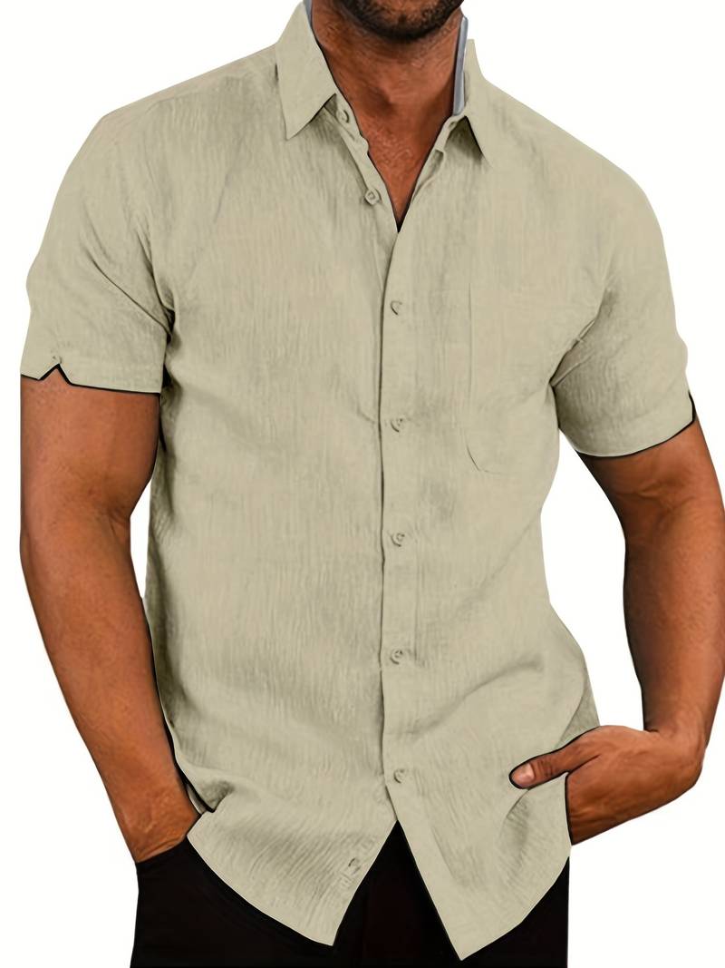 Chic und Stil | Classic Casual Short Sleeve Shirt with Buttons for Men