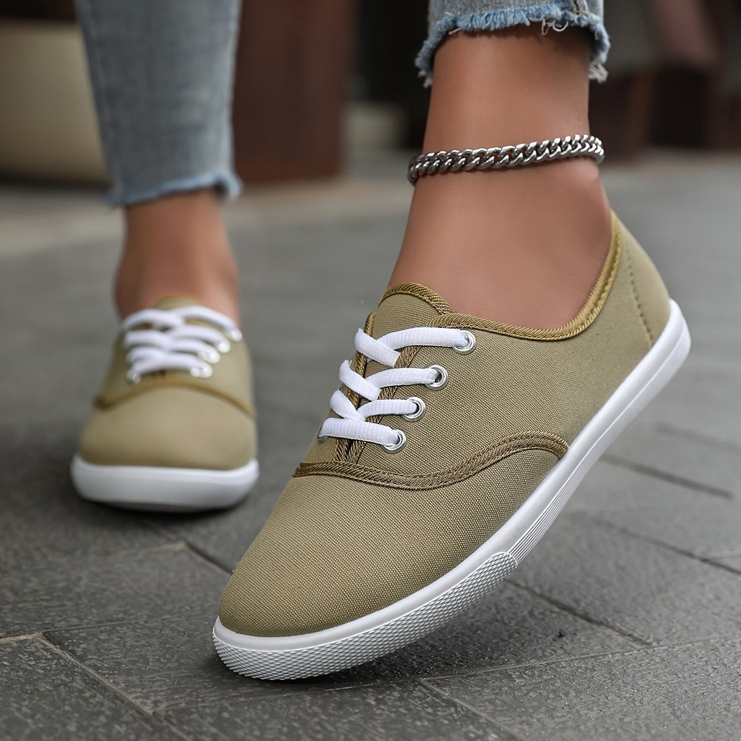 Lune London | Comfortable Low Canvas Lace-Up Shoes