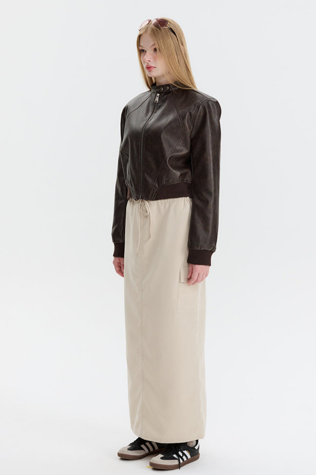 Lune London | Leather Zip-Up Bomber Jacket