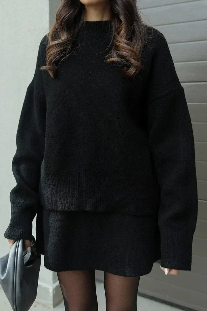 Lune London | Knitted Set - Oversized Sweater & Mini Skirt - Autumn Outfit