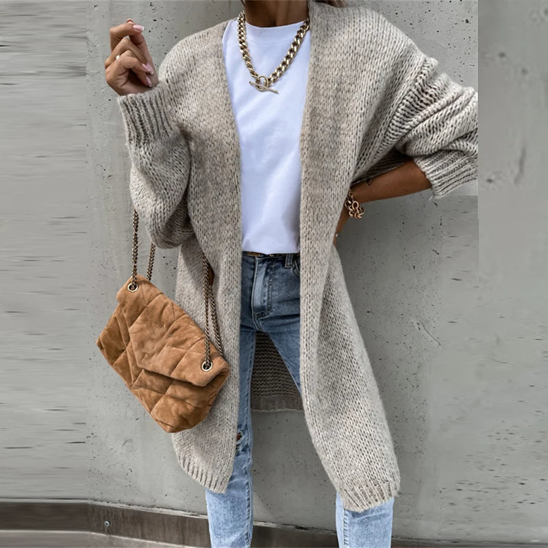 Lune London | Elegant Cashmere Women's Cardigan In Mid Length