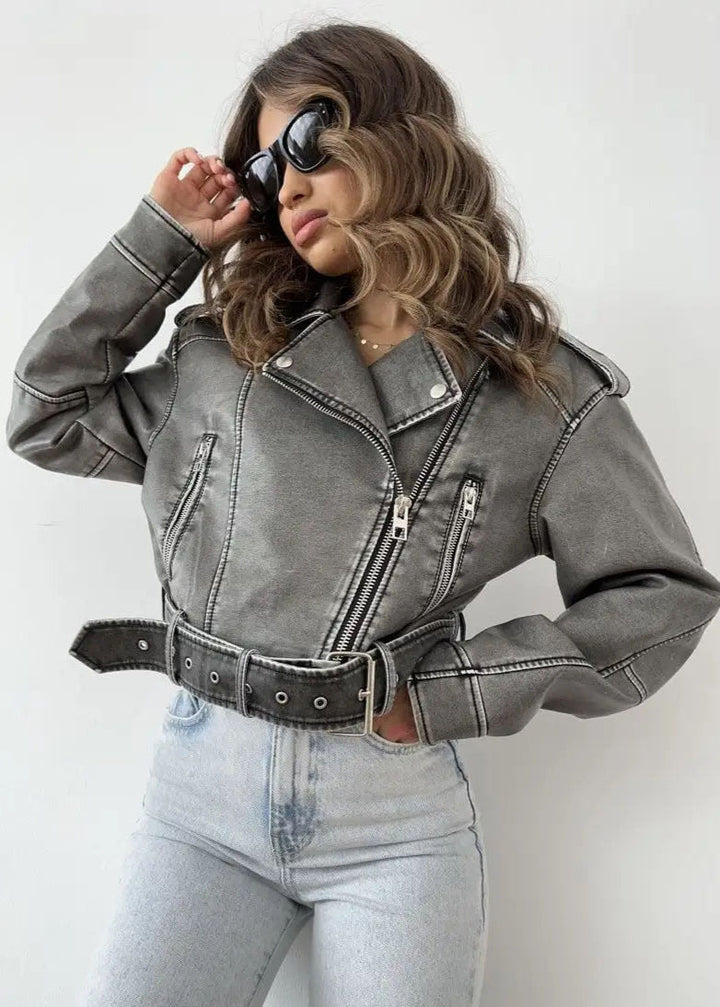 Lune London | Faux Leather Motorcycle Jacket – Vintage Biker Style