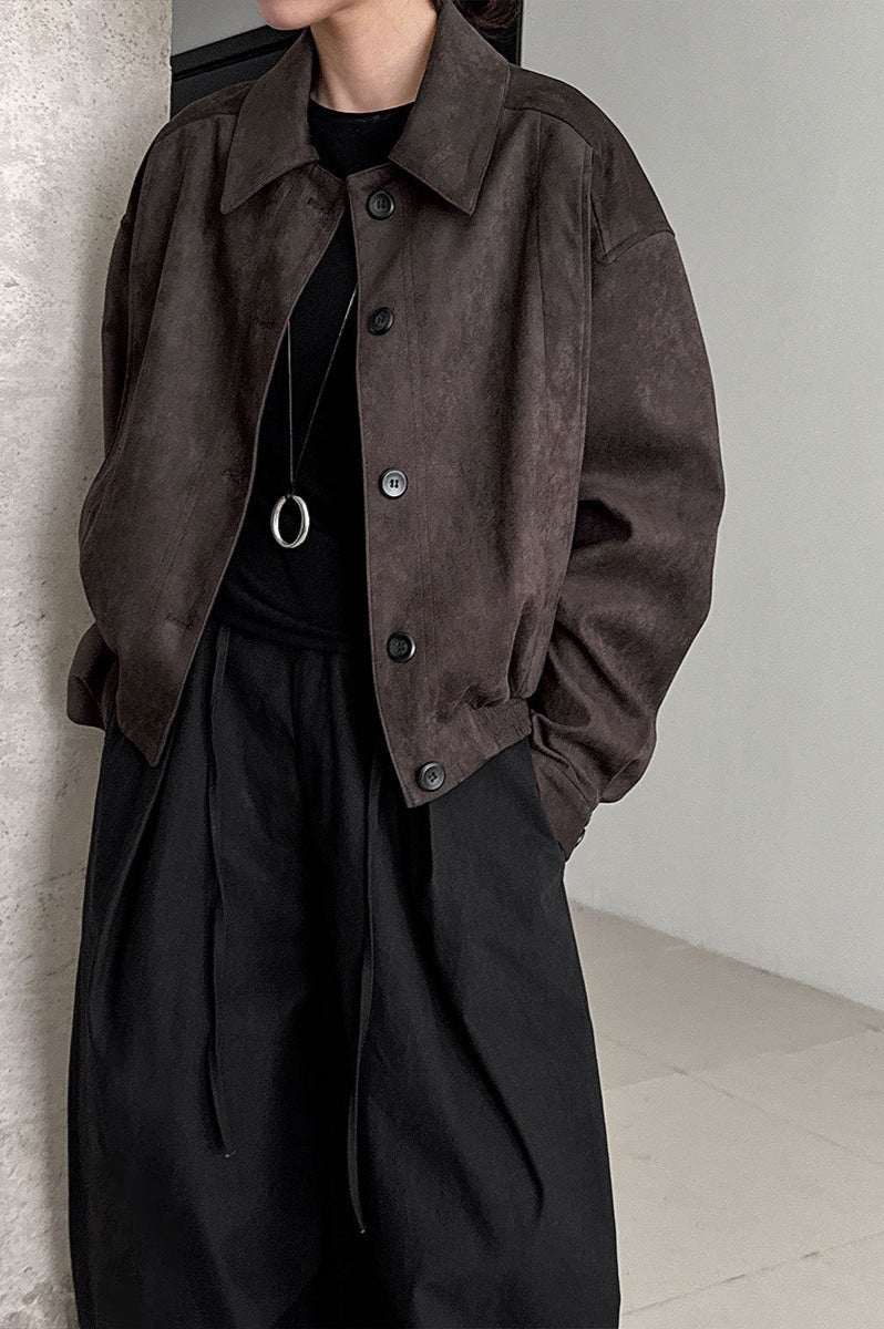 Lune London | Suede Lapel Collar Jacket