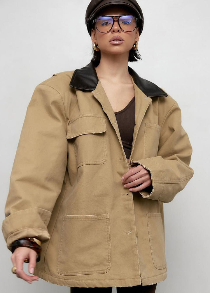 Lune London | Terrain - Canvas Utility Jacket with Artificial Leather Collar