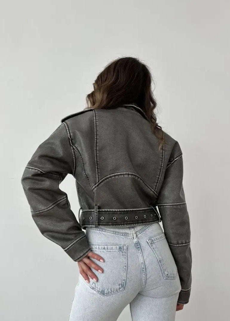 Lune London | Faux Leather Motorcycle Jacket – Vintage Biker Style