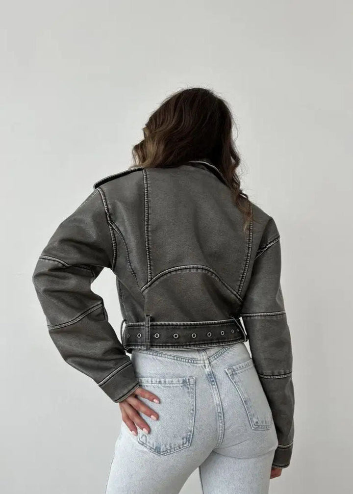 Lune London | Faux Leather Motorcycle Jacket – Vintage Biker Style