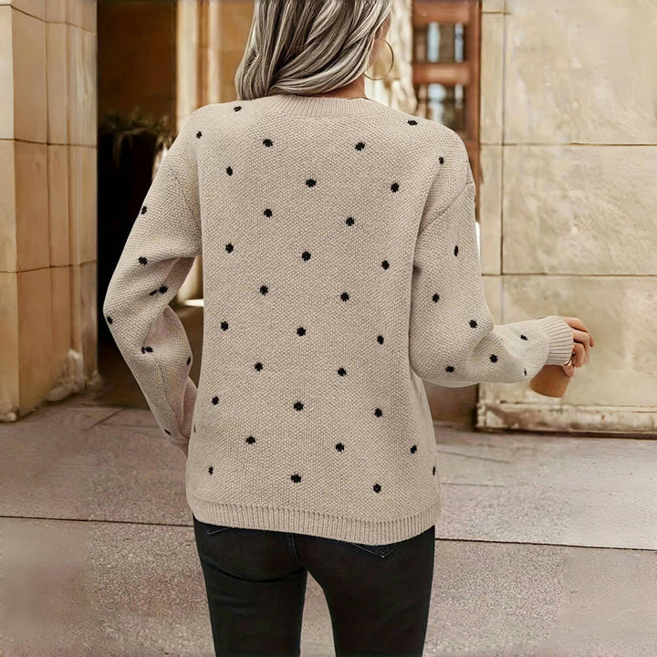 Lune London | Pullover - Women's Autumn Polka Dot Knit Sweater
