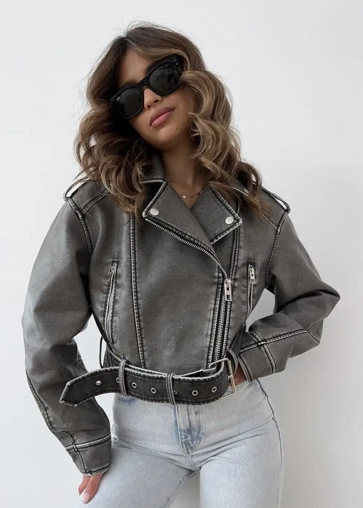 Lune London | Faux Leather Motorcycle Jacket – Vintage Biker Style