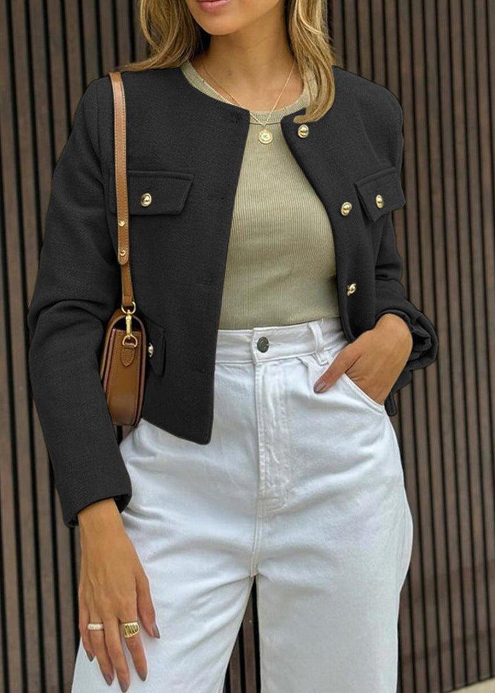 Lune London | Tweed cropped Jacket – Classic elegance with golden button accents