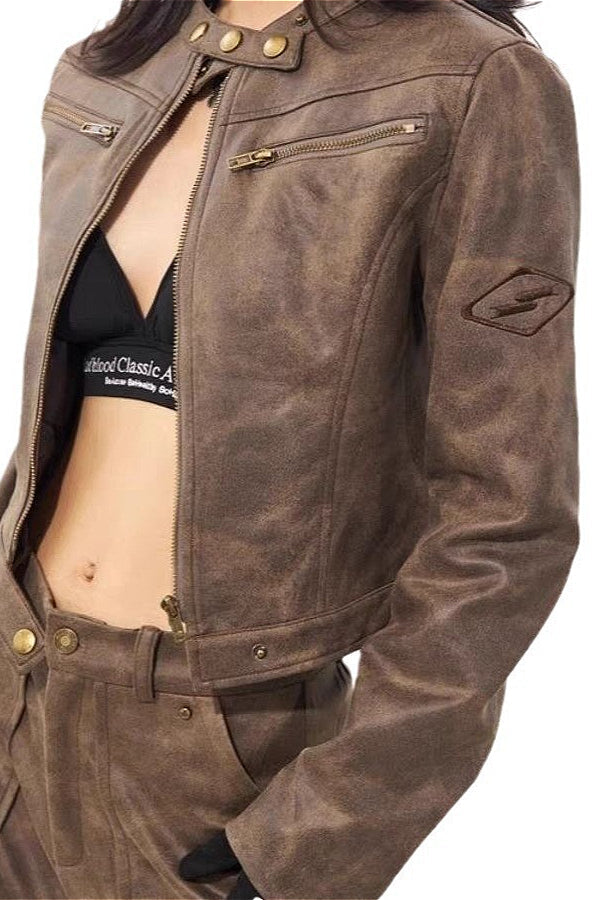 Lune London | Stand Collar Suede Jacket