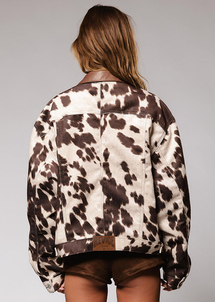 Lune London | Cow Print Oversized Denim Jacket