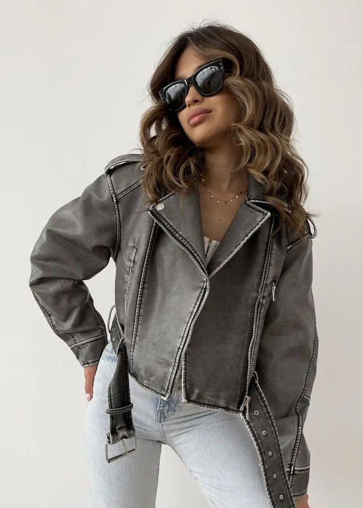 Lune London | Faux Leather Motorcycle Jacket – Vintage Biker Style