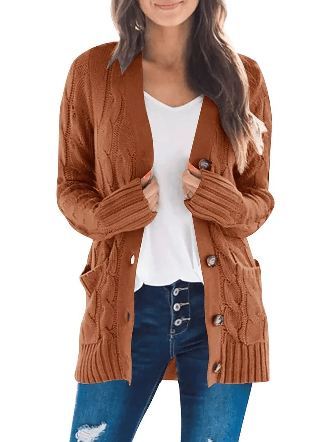 Lune London | Open Knit Cardigan with Cable Pattern