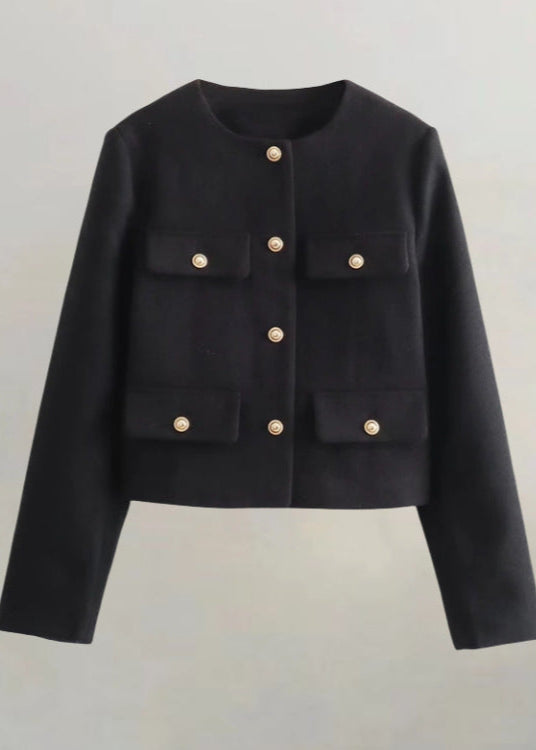 Lune London | Tweed cropped Jacket – Classic elegance with golden button accents