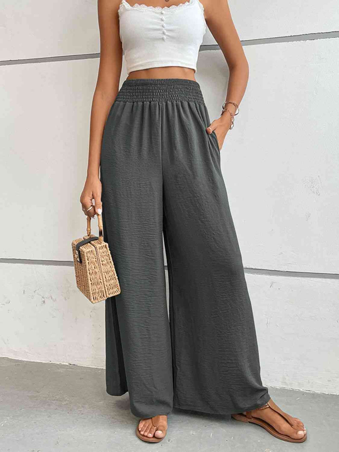Lune London | Pantalon large avec jambe ample et coupe décontractée