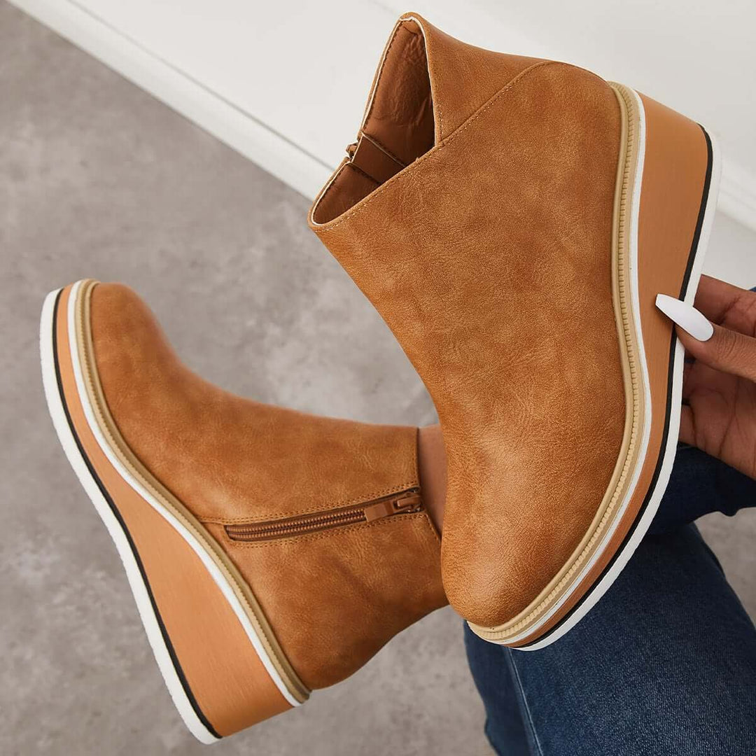 Lune London | Women's ankle boots with platform and side zipper