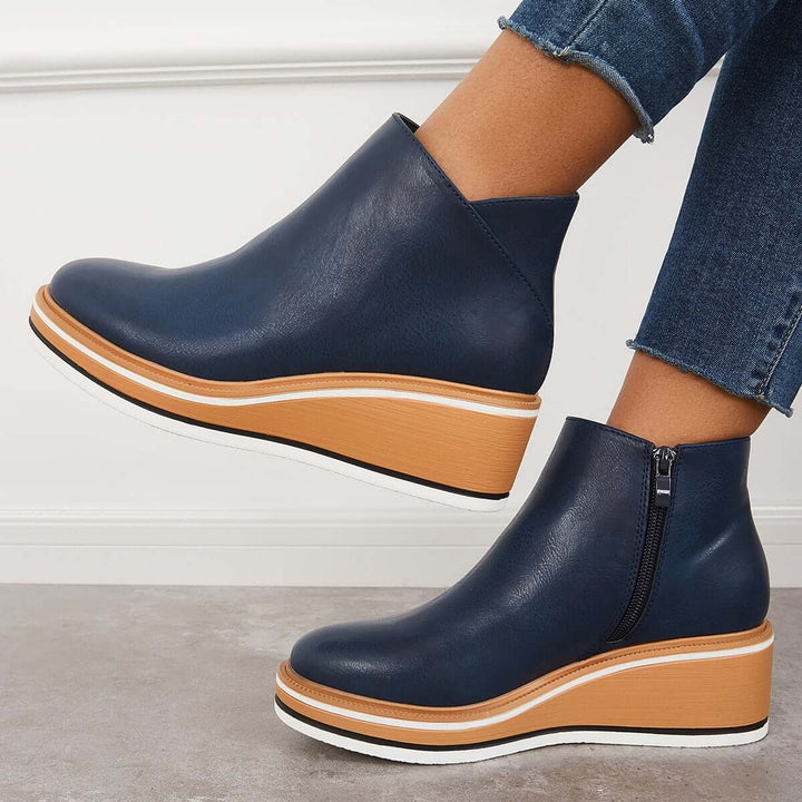 Lune London | Women's ankle boots with platform and side zipper