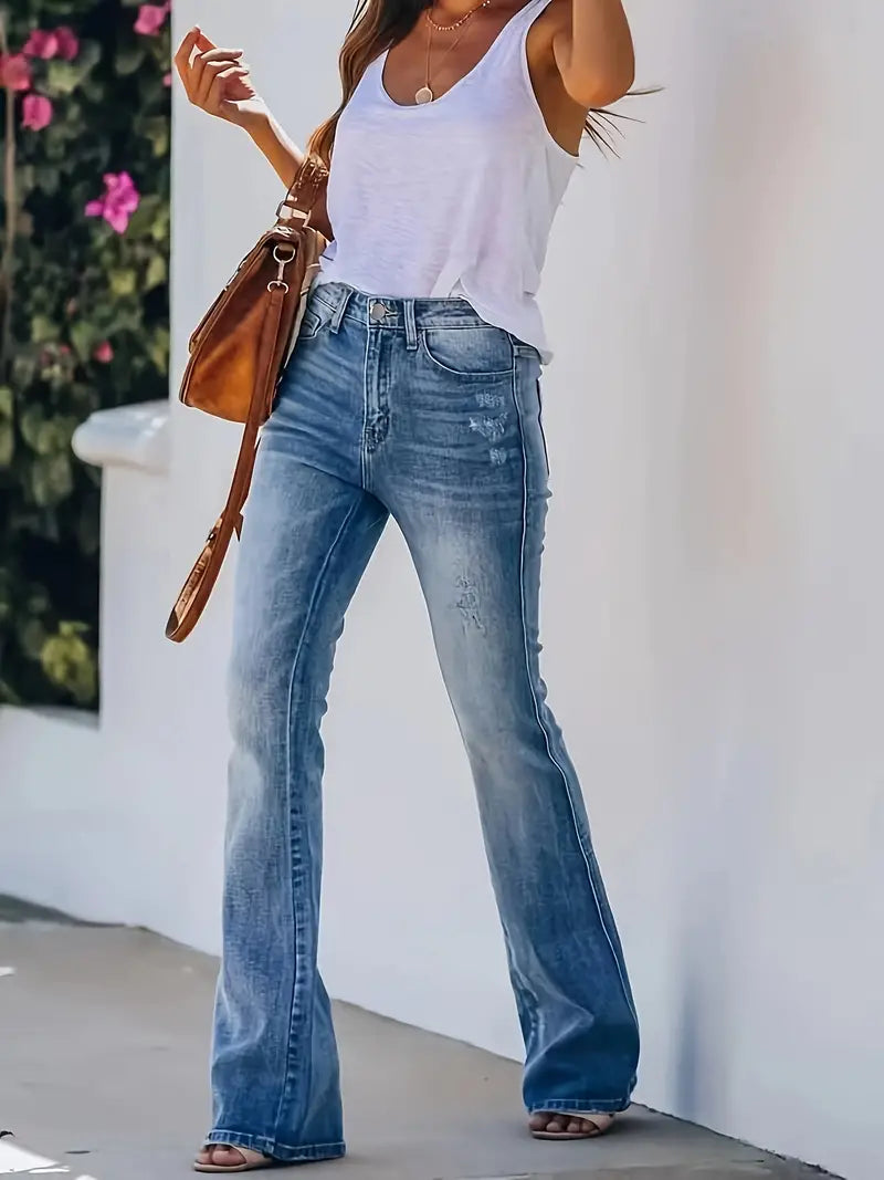 Lune London | Washed Bootcut Jeans with High Stretch for Women