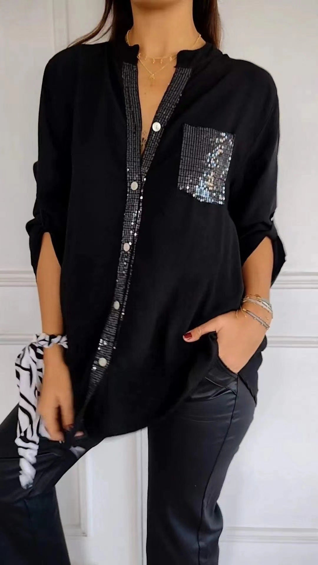 Lune London | Glitter Blouse with Sequin Pocket