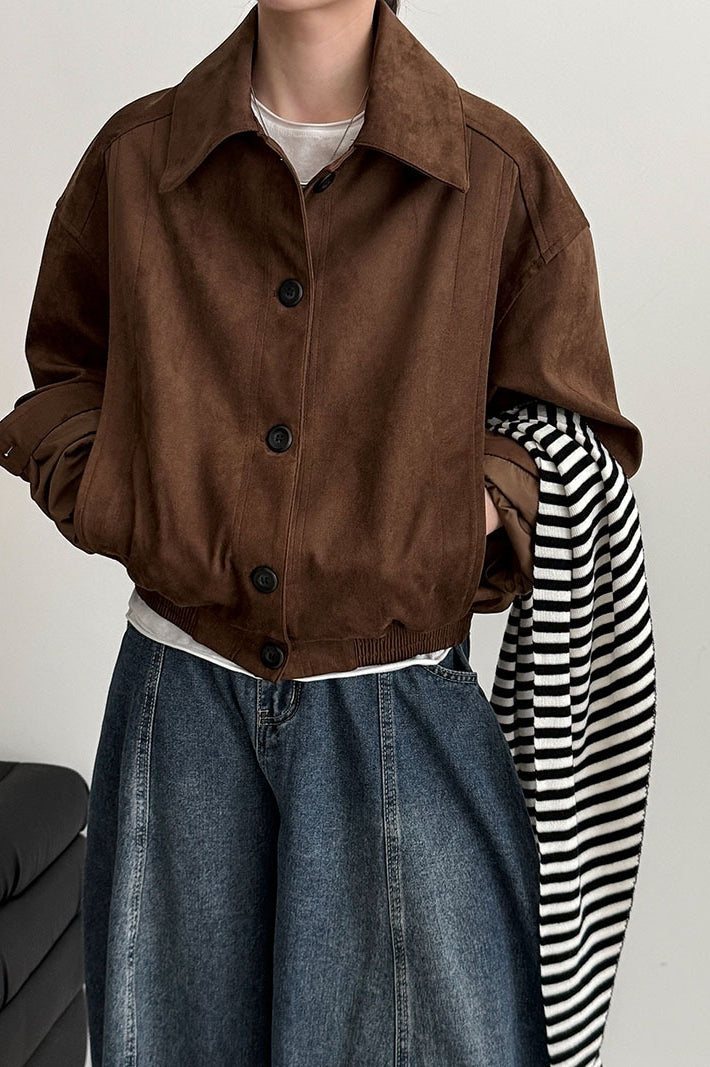 Lune London | Suede Lapel Collar Jacket