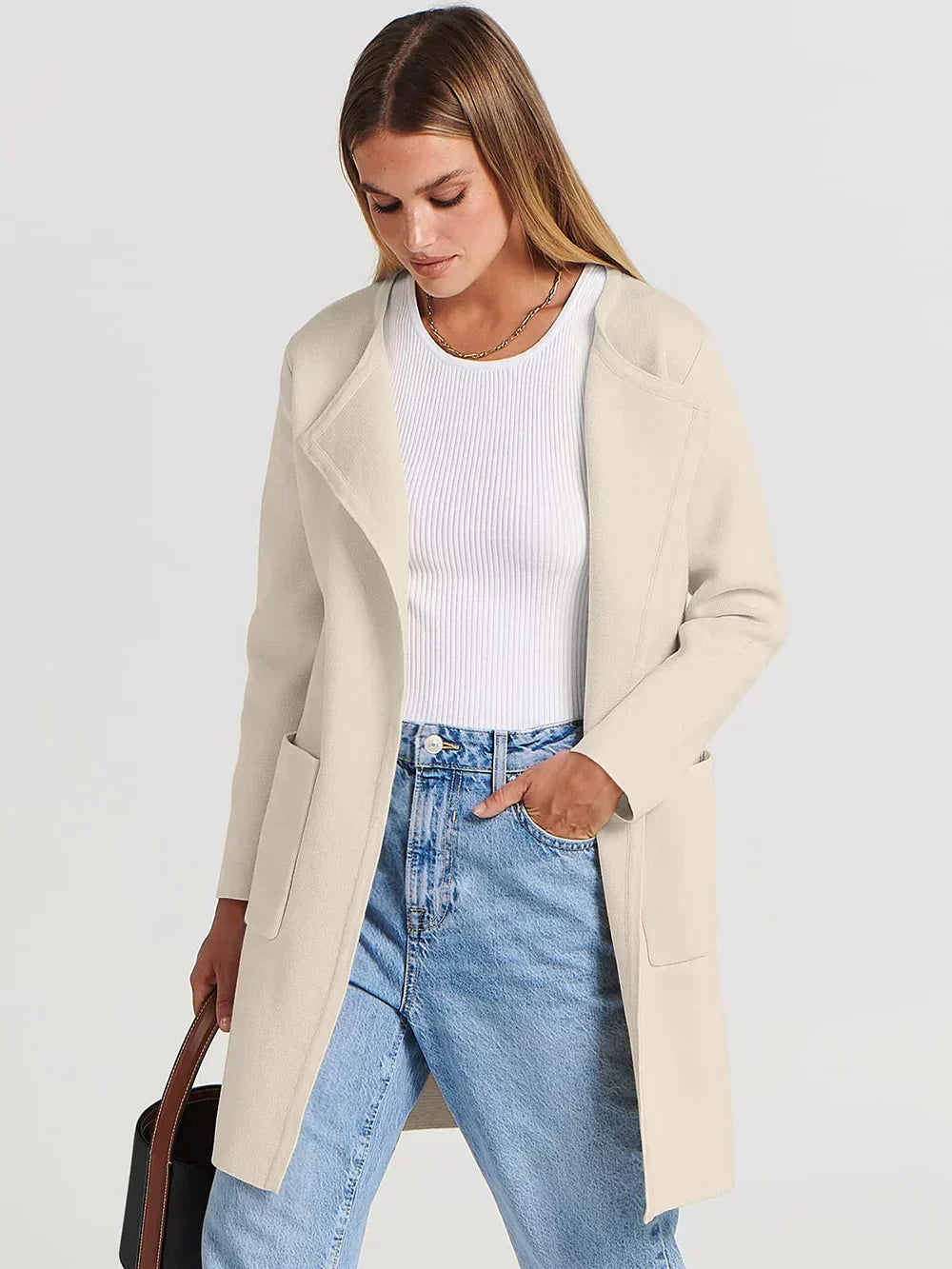 Lune London | Coat - Loose Fit - Knee Length - Wide Lapel - Minimalist Design