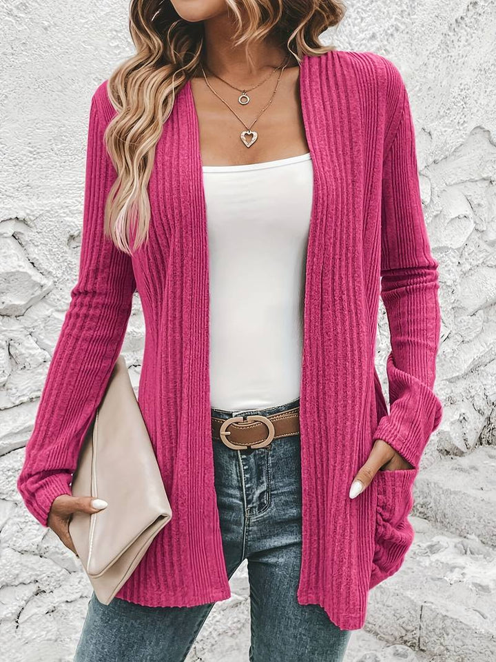 Lune London | Long-sleeved cardigan with open front and two pockets