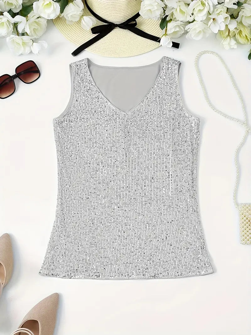 Lune London | Sleeveless Top with Sequins
