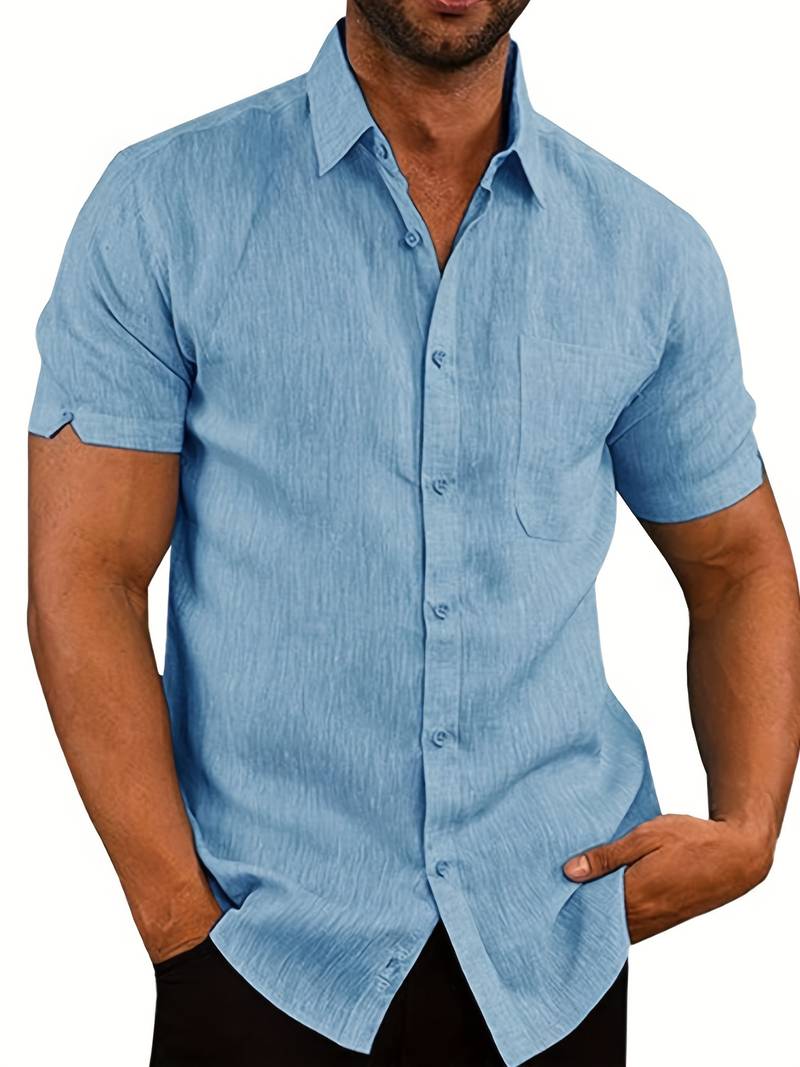 Chic und Stil | Classic Casual Short Sleeve Shirt with Buttons for Men