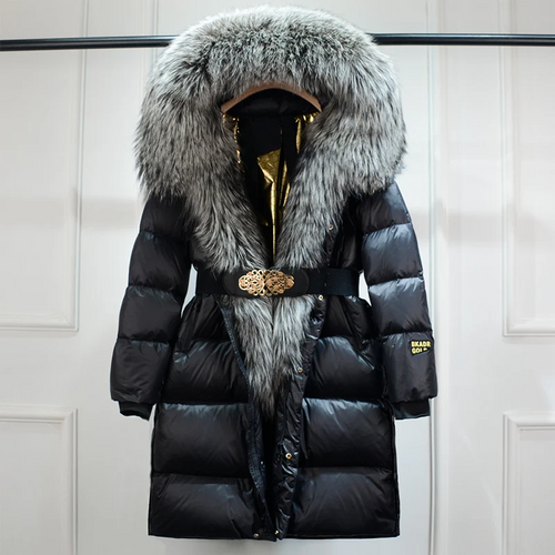 Women’s Puffer Coat with Faux Fur Collar & Belt – Warm & Stylish | Lune London