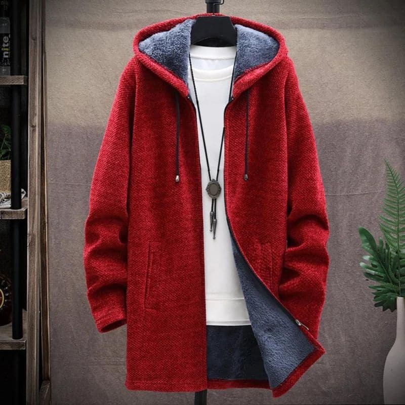 Lune London | Jacket - Wool Blend - Drawstring Hood - Lined and Warm - Zipper & Side Pockets