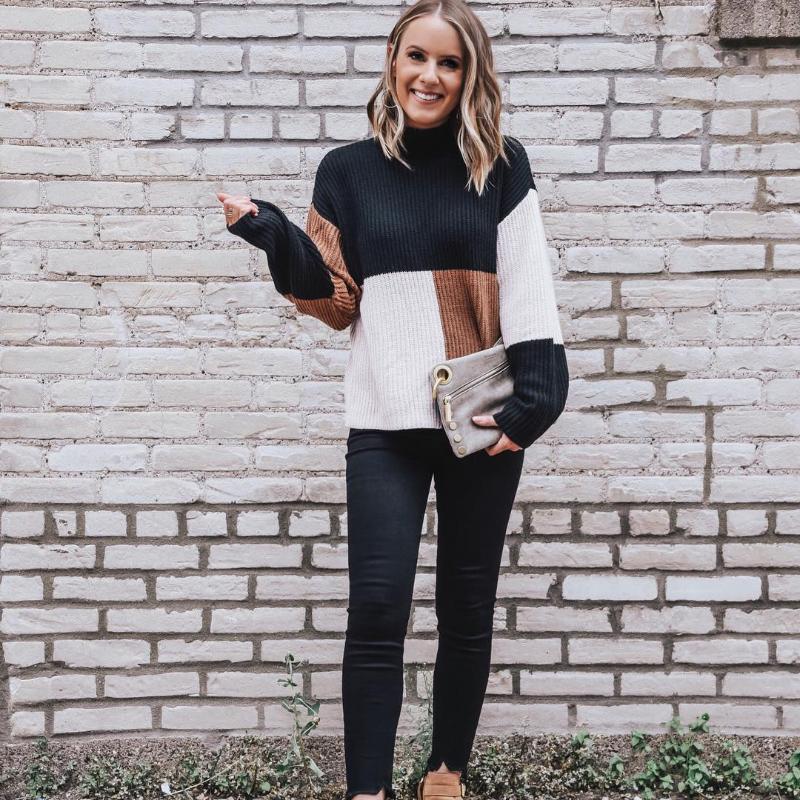 Lune London | Knit Sweater - Oversized Fit - Block Pattern - Soft and Warm