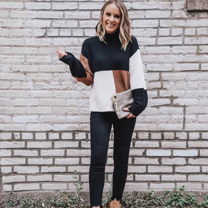 Lune London | Knit Sweater - Oversized Fit - Block Pattern - Soft and Warm