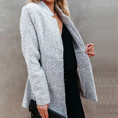 Lune London | Coat - Structured Design - Stand Collar - Mid-Length - Elegant and Warm