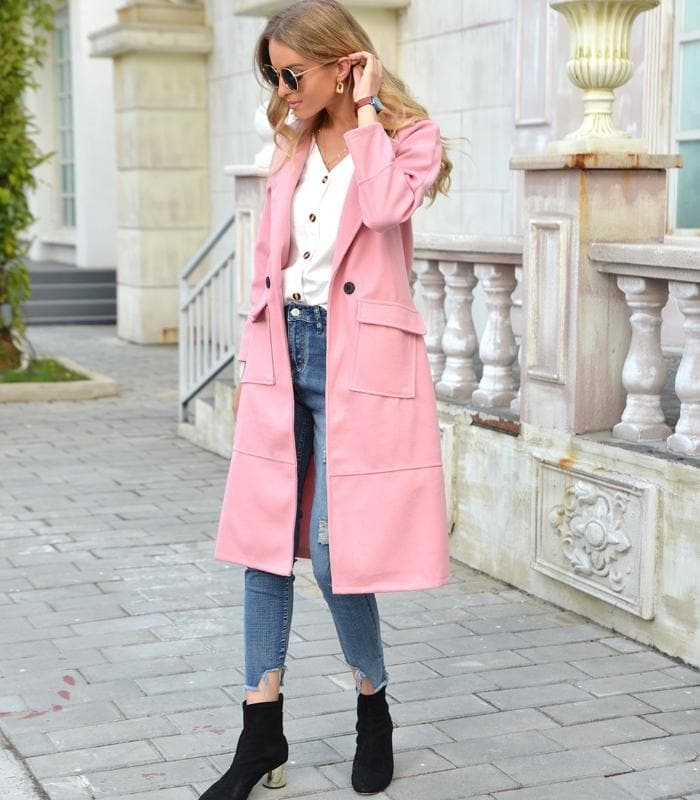 Lune London | Coat - Wool blend - Double-breasted - Knee length - Elegant tailored fit