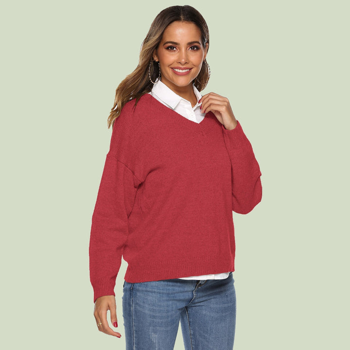 Lune London | Knit Sweater - V-Neck - Loose Fit - Long Sleeves - Soft and Comfortable