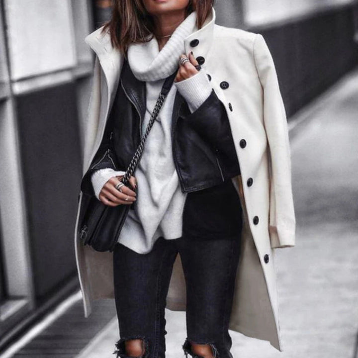Lune London | Coat - Long Tailored Design - Button Closure - Elegant and Timeless