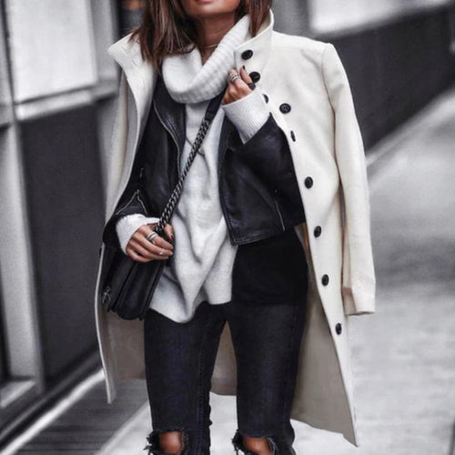 Lune London | Coat - Long Tailored Design - Button Closure - Elegant and Timeless