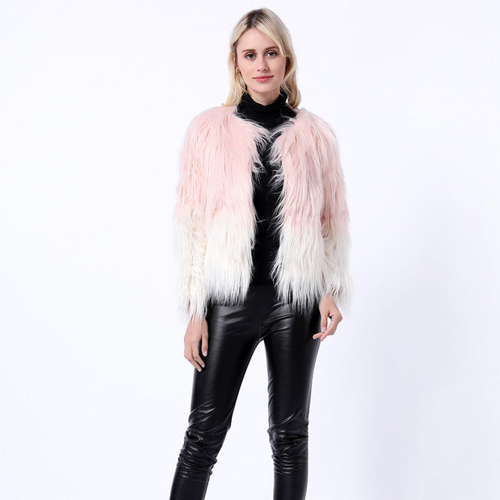 Lune London | Women's Extravagant Faux Fur Bolero Jacket with High Neck