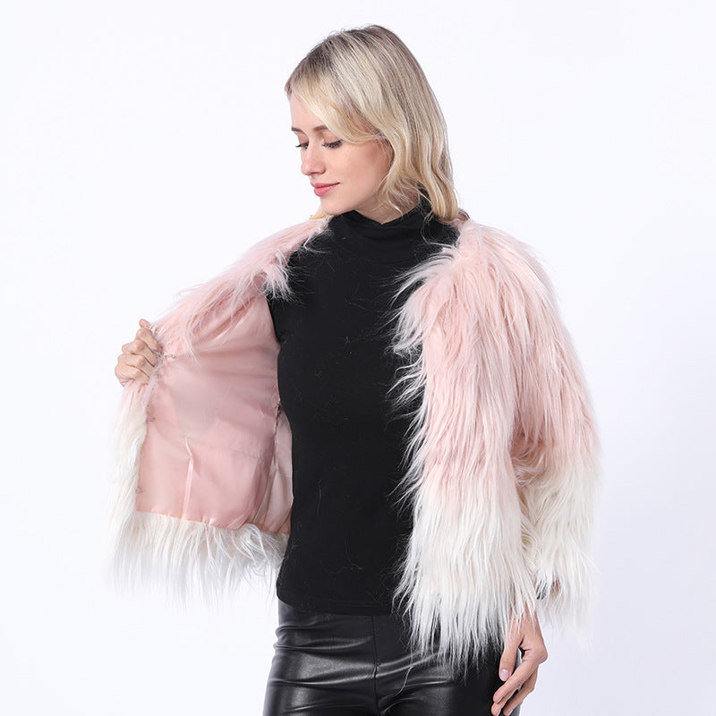Lune London | Women's Extravagant Faux Fur Bolero Jacket with High Neck
