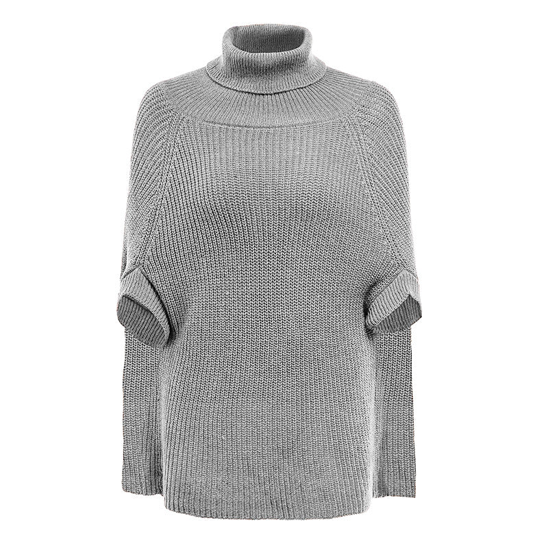 Knitted turtleneck sweater for women with exclusive crochet pattern Lune London