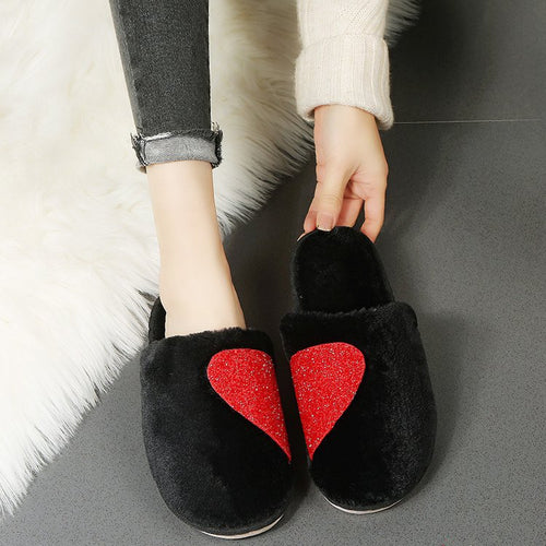 Women Soft Slippers with Sparkling Heart Design Lune London