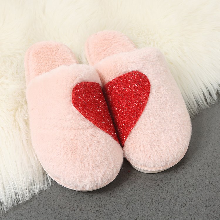 Women Soft Slippers with Sparkling Heart Design Lune London