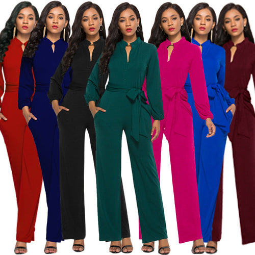 Ladies Elegant Jumpsuit with Tailored Cut and Long Sleeves Lune London