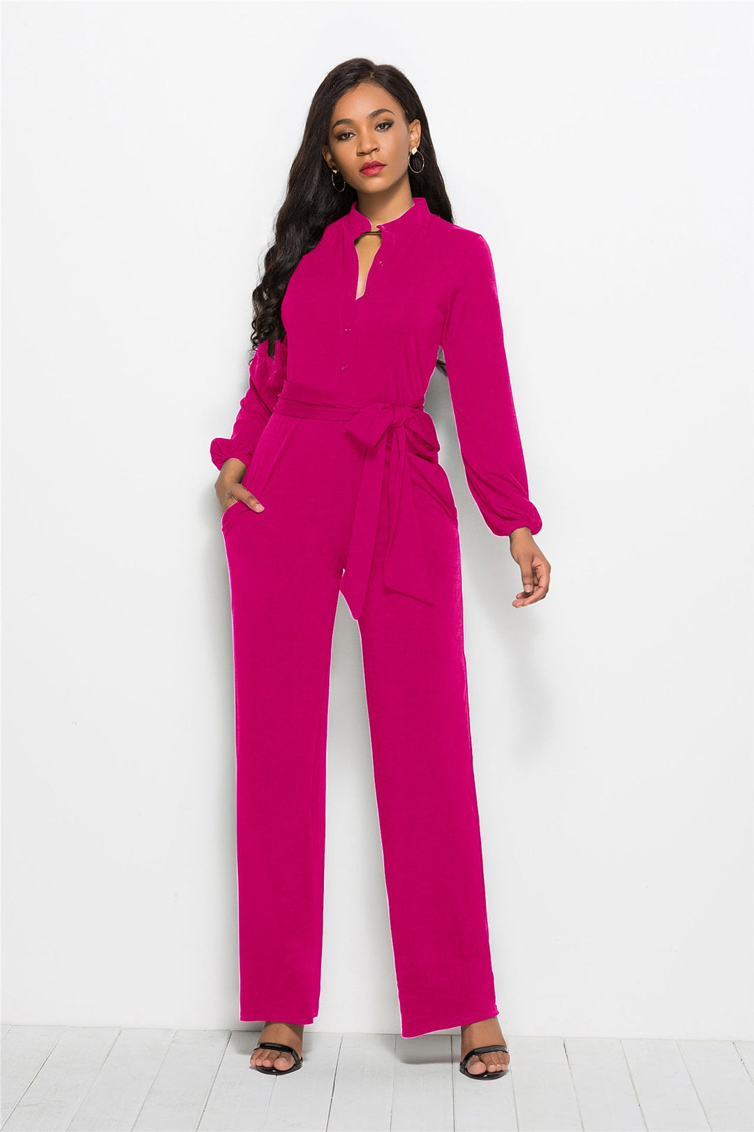 Ladies Elegant Jumpsuit with Tailored Cut and Long Sleeves Lune London