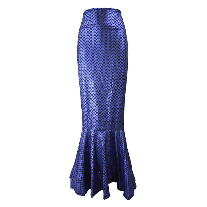 Women's mermaid skirt with shiny scale pattern and flared hem Lune London